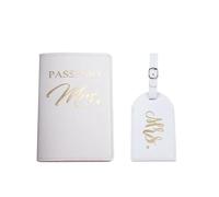BODOBTF Housse de passeport de voyage en cuir PU avec lettre imprimée, étiquette de bagage, étiquette d'identification d'adresse, étiquette d'embarquement, G, Taille unique
