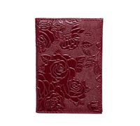 BODOBTF Housse de passeport tendance et solide pour femme - Étui de passeport de voyage en cuir exquis - Portefeuille pour fille, Rouge, Taille unique