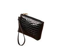 BODOBTF Mini portefeuille tendance en cuir synthétique pour femme, petite pièce de monnaie, porte-monnaie, porte-monnaie, sac à main, couleur unie, pochette à fermeture éclair, cadeau pour fille, Noir