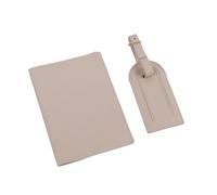 BODOBTF Porte-passeport en cuir synthétique pour étiquette de bagage - Coffret cadeau - Accessoires de voyage, Rose nude, Taille unique