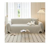BODOBTF Serviette de canapé en chenille de style simple avec bords à pompons - Couverture de canapé - Décoration de la maison - Serviette de plage - Blanc - 180 x 380 cm