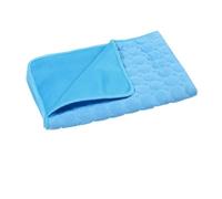 BODOBTF Tapis d'été rafraîchissant pour chiens et chats - Couverture respirante et lavable pour chiens de petite, moyenne et grande taille (tissu en maille bleu, taille S, 50 x 40 cm)
