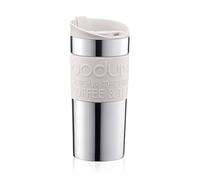 Bodum - 11068-913 - Travel Mug - Mug de Voyage Isotherme - Double Paroi INOX - 0.35 L - Blanc