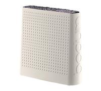 Bloc de couteau universel blanc avec insert en brosse - - Blanc - Plastique