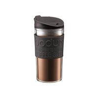 Bodum 11103-01S Mug de Voyage, Couvercle à Clapet, 0.35 L, Plastique, Noir, Transparent, 8 cm, 8 x 8 x 17 cm