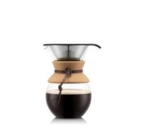 BODUM - 11571-109 - POUR OVER - Cafetière, filtre permanent maille inox, 8 tasses - 1.0 l , transparent