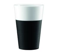 Bodum 11583-01 Bistro Set de 2 Mugs avec Bande Silicone Porcelaine Noir 0.60 L