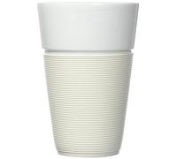 Bodum 11583-913 Bistro Set de 2 Mugs avec Bande Silicone Porcelaine Blanc 0.60 L