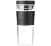 BODUM - 11685-01S - Travel Mug à Double Paroi en Plastique - couvercle à Vis hermétique - 0.45 L, Noir