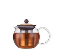 Bodum 1807-109S Théière à Piston, Filtre Inox, Transparent, 0,5 L, Verre, Liège, 12 cm