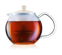 Bodum - 1823-01 - Assam - Théière à Piston en Verre - Filtre et Couvercle en Plastique - 0.5 L - Noir