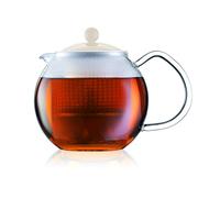 Bodum - 1823-913 - Assam - Théière à Piston en Verre - Filtre et Couvercle en Plastique - 0.5 L - Blanc