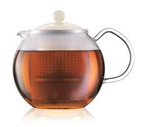 Bodum - 1830-913 - Assam - Thàƒ©iàƒ¨re à Piston en Verre - Filtre et Couvercle en Plastique - 1.0 L - Blanc
