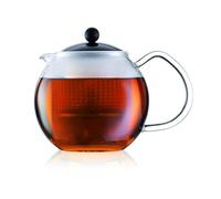 Bodum - 1833-01 - Assam - Thàƒ©iàƒ¨re à Piston en Verre - Filtre et Couvercle en Plastique - 1.5 L - Noir