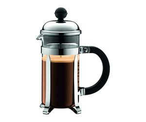 Bodum - 1923-16 - Chambord - Cafetière à Piston 3 Tasses - 0.35 L - Acier Chromé