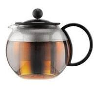 Bodum – Théière à piston en verre Assam 1812-01 – Filtre inox, couvercle plastique, 0,5 L – Noir