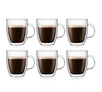 Bodum Bistro Lot de 6 tasses à café en verre borosilicate incolore