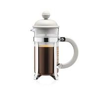 Bodum Caffettiera Cafetière à Piston Blanc - 350ml / 3 Tasses - Verre Résistant - Sans BPA - Passe au Lave-Vaisselle - Fabriquée au Portugal