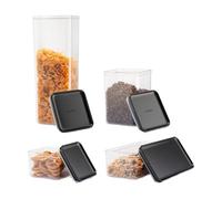Bodum Canteen Lot de 12 bocaux de conservation avec couvercle noir