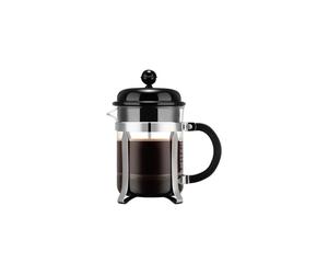BODUM Chambord 1914-01-1 Cafetière à piston 4 tasses 0,5 L Chromé Noir verre borosilicate