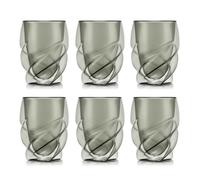 Bodum Double Walled Glasses pack of 6 PAVINA PARIS Transparent Gray - 270ml Cups - Dishwasher Safe Thermal Cup - Mouth-blown Borosilicate Glass