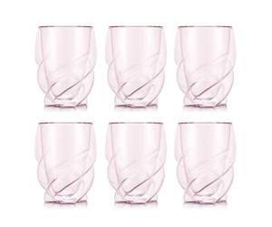 Bodum Double Walled Glasses pack of 6 PAVINA PARIS Transparent Pink - 270ml Cups - Dishwasher Safe Thermal Cup - Mouth-blown Borosilicate Glass