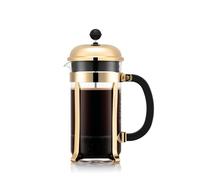 Bodum French Press Chambord - 1L / 8 Tasses Doré Cafetière - Verre Résistant & Filtre Inox - Sans BPA Passe au Lave-Vaisselle - Fabriquée au Portugal