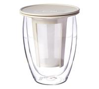 Bodum - K11153-913 - Tea For One - Set Infuseur Individuel - Verre Double Paroi - 35 cl - Blanc