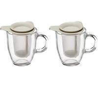 Bodum K11239-913 Yo-Yo Set de Mug/Filtre Verre/Nylon Blanc 0.35 L (Lot de 2)