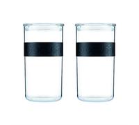 Bodum K11830-01SA Bocaux Conservation en Plastique avec Couvercle Hermétique Set de 2, Noir, 2 l