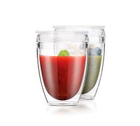 Set 2 gobelets BODUM - Pavina To Go - Double paroi plastique - Couvercle hermétique - 30 cl - Transparent