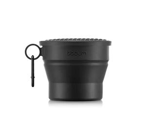 Bodum K12060-01S BISTRO Gobelet de voyage rétractable avec couvercle et mousqueton, 0.3 l