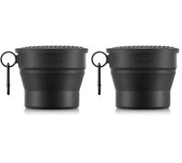 Bodum K12060-01S BISTRO Gobelet de voyage rétractable avec couvercle et mousqueton, 0.3 l (Lot de 2)