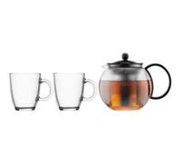 Bodum - K1805-01 - Coffret Théière Assam 1L + 2 Mugs Noir G