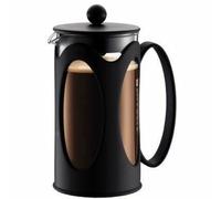 Bodum Kenya Cafetière à Piston - 1L / 8 Tasses - Cafetière Manuelle en Verre Borosilicate et Inox - Passe au Lave-Vaisselle - Fabriquée au Portugal