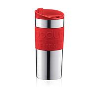 BODUM - Mug - Gobelet de voyage isotherme en inox, double paroi, couvercle à clapet - 0.35 l - Rouge