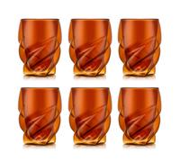 Bodum Double Walled Glasses pack of 6 PAVINA PARIS Transparent Red - 270ml Cups - Dishwasher Safe Thermal Cup - Mouth-blown Borosilicate Glass