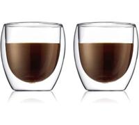 Bodum 4558-10 - Set de 2 Verres Double paroi, Transparent,250ml