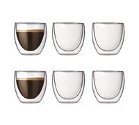 Bodum - 4557-10-12 - Pavina - Coffret de 6 Verres Double Paroi - 0.08 l, Transparent, 6 Unité