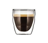 Bodum PILATUS Verres Double Paroi 2 pièces - Tasses Espresso 80ml - Design Vague - Borosilicate - Passe au Lave-Vaisselle