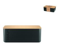 Bodum Porte-Pain Bistro Noir En Plastique Avec Planche En Bambou
