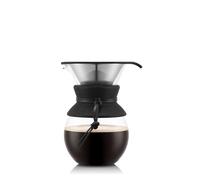 BODUM POUR OVER Cafetière, filtre permanent maille inox, 1.0 l, 8 tasses