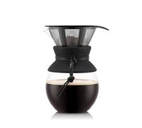 BODUM POUR OVER Cafetière, filtre permanent maille inox, 1.0 l, 8 tasses