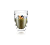 Bodum - Set 2 Gobelets Pavina To Go Double Paroi + Couvercle Hermã©Tique 30 Cl - Transparent
