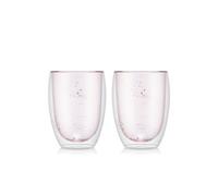 Bodum Verres à double paroi PAVINA Disney Stardust, lot de 2, verres isothermes en verre borosilicaté de 350 ml pour boissons chaudes et froides, rose, 4559-674-10-DSN