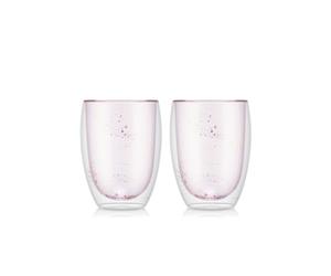Bodum Verres à double paroi PAVINA Disney Stardust, lot de 2, verres isothermes en verre borosilicaté de 350 ml pour boissons chaudes et froides, rose, 4559-674-10-DSN
