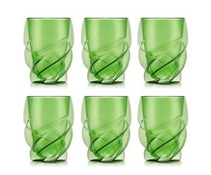 Bodum Verres à double paroi Pavina Pari, Lot de 6, Vert transparent, Tasses 270 ml, Verre borosilicate soufflé bouche, Thermiques lavables lave-vaisselle