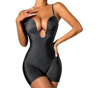 Body 2025 pour femme en U profond - Dos nu - Corset sans bretelles - Haut sapeur, Noir , XXL