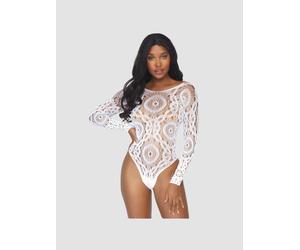 Body 89161 résille manches longues blanc