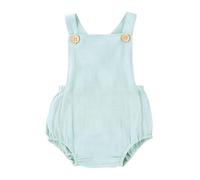Body à bretelles larges pour bébé sans manches avec boutons mignon nouveau-né court d'été uni pour tout-petit, grande et petite sœur, tenues assorties tournesol (bleu clair, 6 à 9 mois)